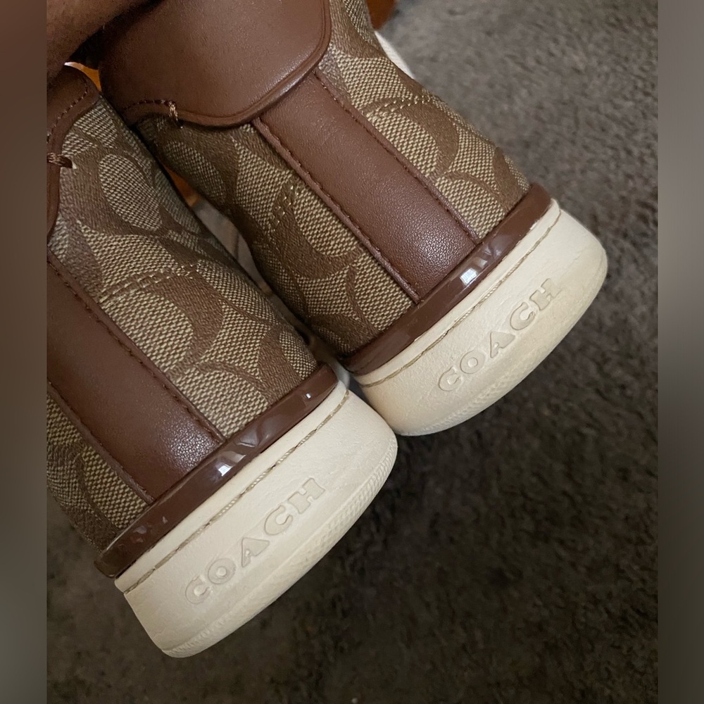Tan coach shoes high top
